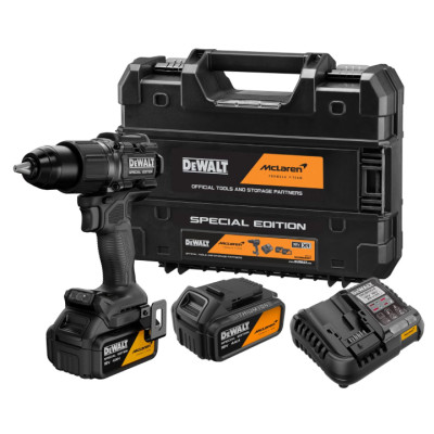 Аккумуляторная ударная дрель-шуруповерт DeWALT DCD86MM2T McLaren F1 Team Special Edition с 2 акб 4 Ah и з/у в кейсе TSTAK