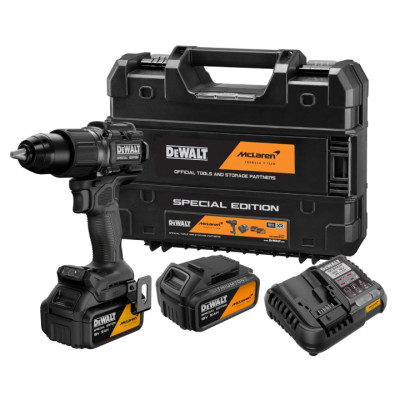 Аккумуляторная ударная дрель-шуруповерт DeWALT DCD86MP2T McLaren F1 Team Special Edition с 2 акб 5 Ah и з/у в кейсе TSTAK