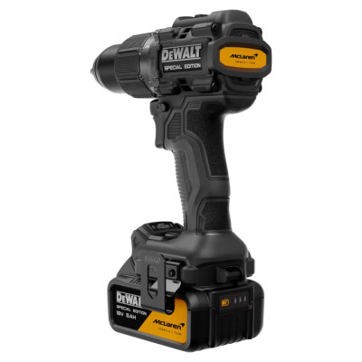 Аккумуляторная ударная дрель-шуруповерт DeWALT DCD86MP2KT McLaren F1 Team Special Edition с 2 акб 5 Ah, з/у, набором бит и рулеткой в кейсе TSTAK Аккумуляторная ударная дрель-шуруповерт DeWALT DCD86MP2KT McLaren F1 Team Special Edition с 2 акб 5 Ah, з/у, набором бит и рулеткой в кейсе TSTAK