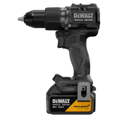 Аккумуляторная ударная дрель-шуруповерт DeWALT DCD86MP2KT McLaren F1 Team Special Edition с 2 акб 5 Ah, з/у, набором бит и рулеткой в кейсе TSTAK Аккумуляторная ударная дрель-шуруповерт DeWALT DCD86MP2KT McLaren F1 Team Special Edition с 2 акб 5 Ah, з/у, набором бит и рулеткой в кейсе TSTAK
