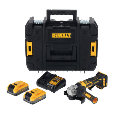 Аккумуляторная угловая шлифмашина DeWALT DCG404S2T с 2 акб 3.5 Ah и з/у в кейсе TSTAK